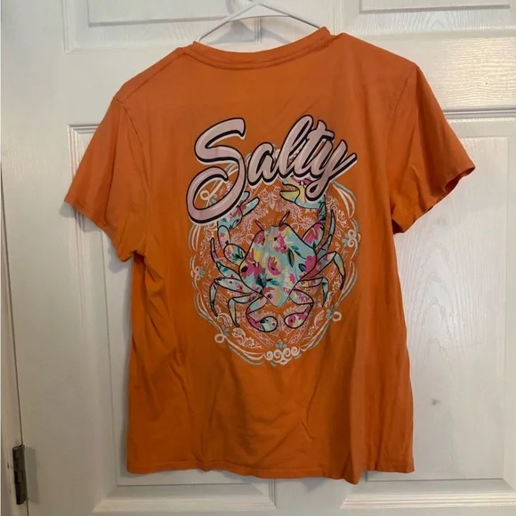 Benny & Belle Women's Orange Tee Size M - Picture 3 of 3